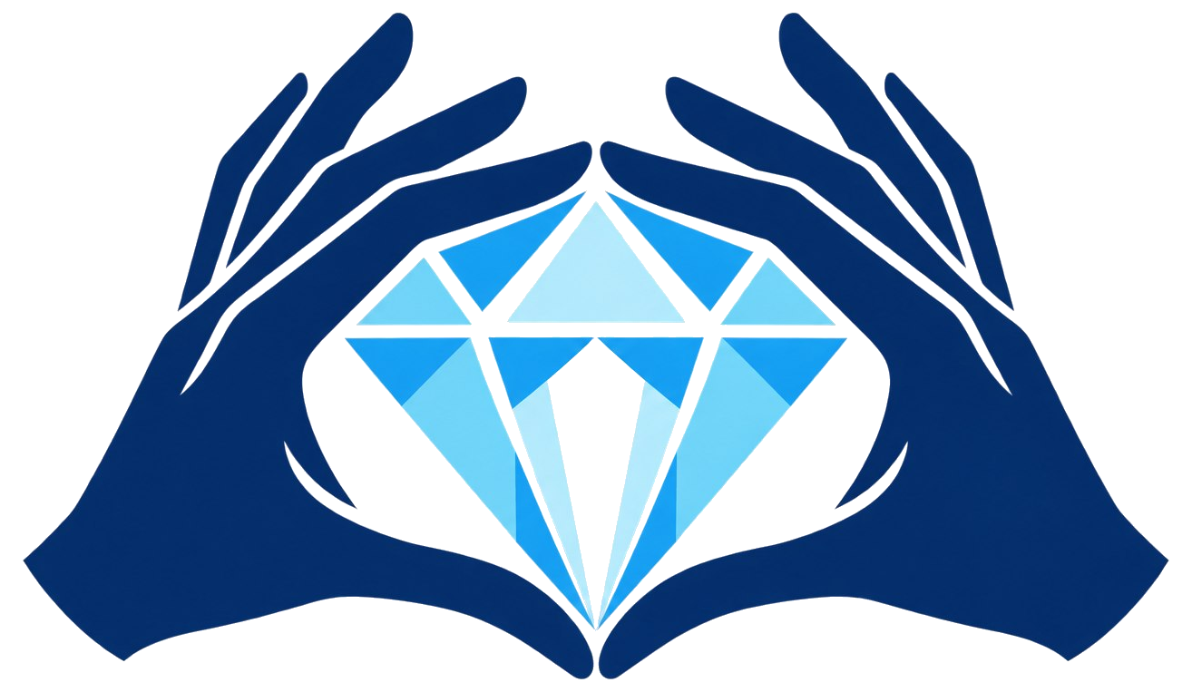 Two hands framing a diamond — the Diamond Hands Protocol mark